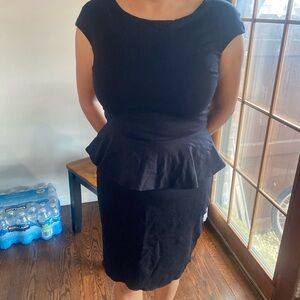 Elegant Black Peplum Dress